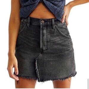 NWOT - Free People - We the Free - Brea Cutoff Mini Skirt Faded Black size 27